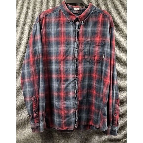 VTG Columbia Shirt Mens XL Red‎ Blue Plaid Long Sleeve Pocket Button Down Casual - Picture 1 of 16
